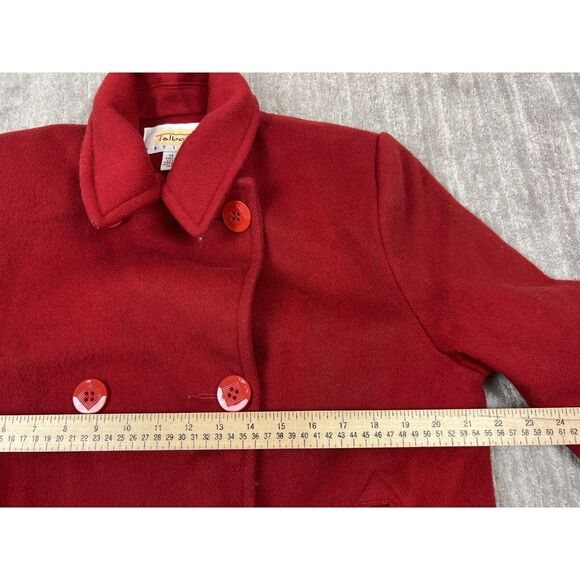 Talbots Jacket Womens Petite 12 Red 100%‎ Pure Wool Classic USA - Picture 5 of 16